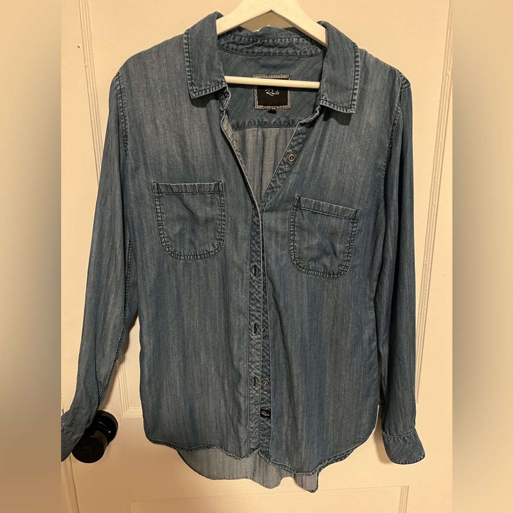 Rails Denim Button Down Medium - image 1